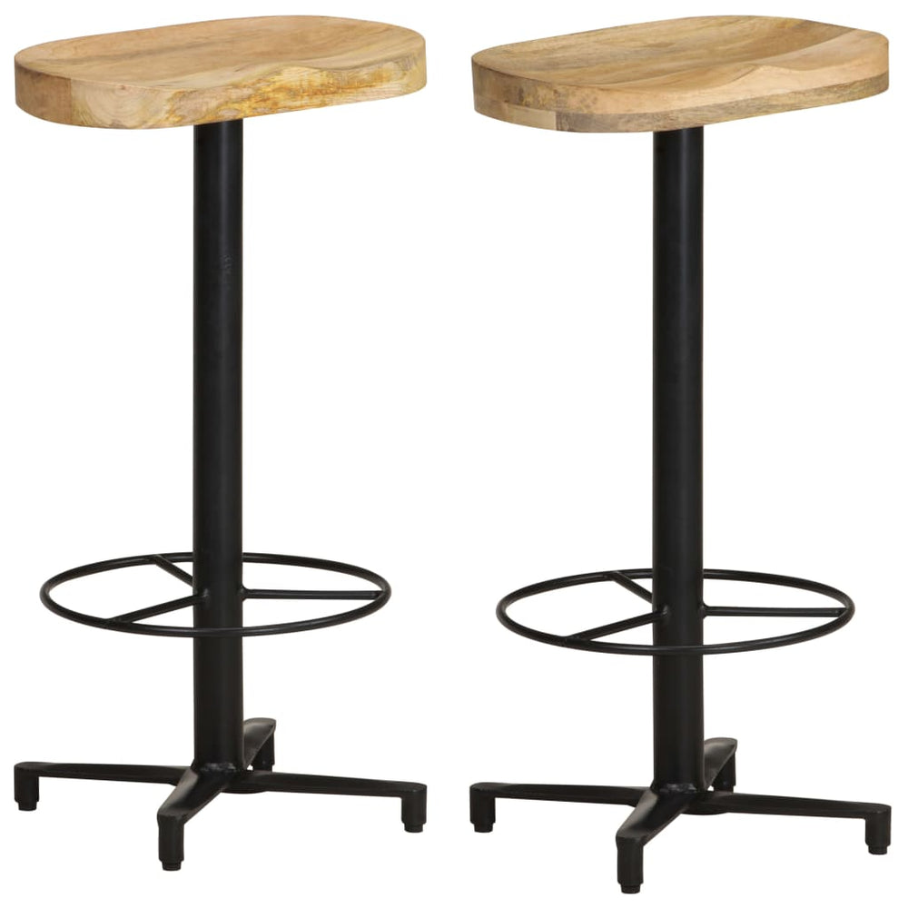 Barhocker 2er Set Mango Massivholz 76cm