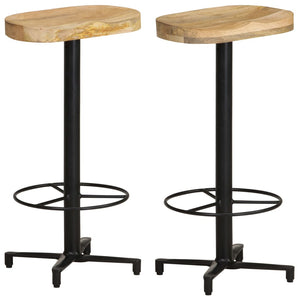 Barhocker 2er Set Mango Massivholz 76cm