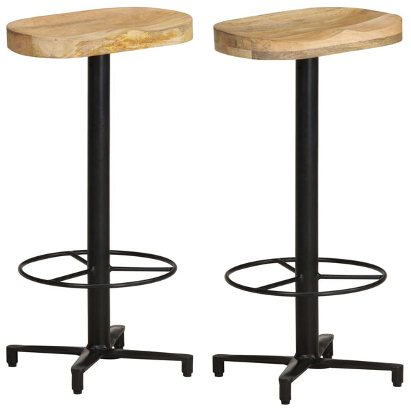 Barhocker 2er Set Mango Massivholz 76cm