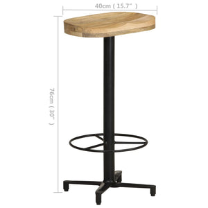 Barhocker 2er Set Mango Massivholz 76cm