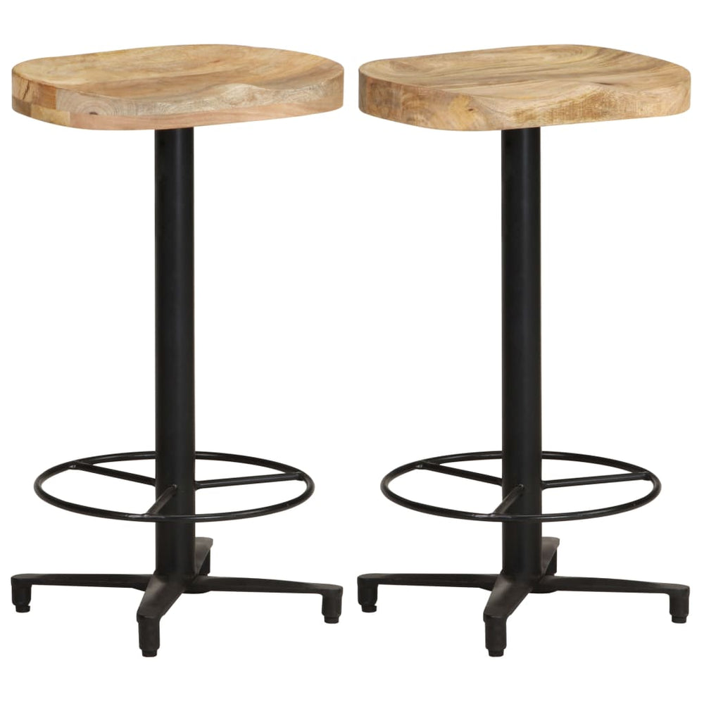 Barhocker 2er Set Mango Massivholz 66 cm