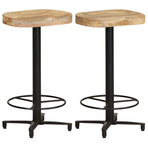 vidaXL Tabourets de bar 2 pcs 66 cm Bois de manguier massif
