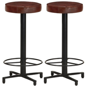 Echtleder Barhocker 2er Set, 66 cm