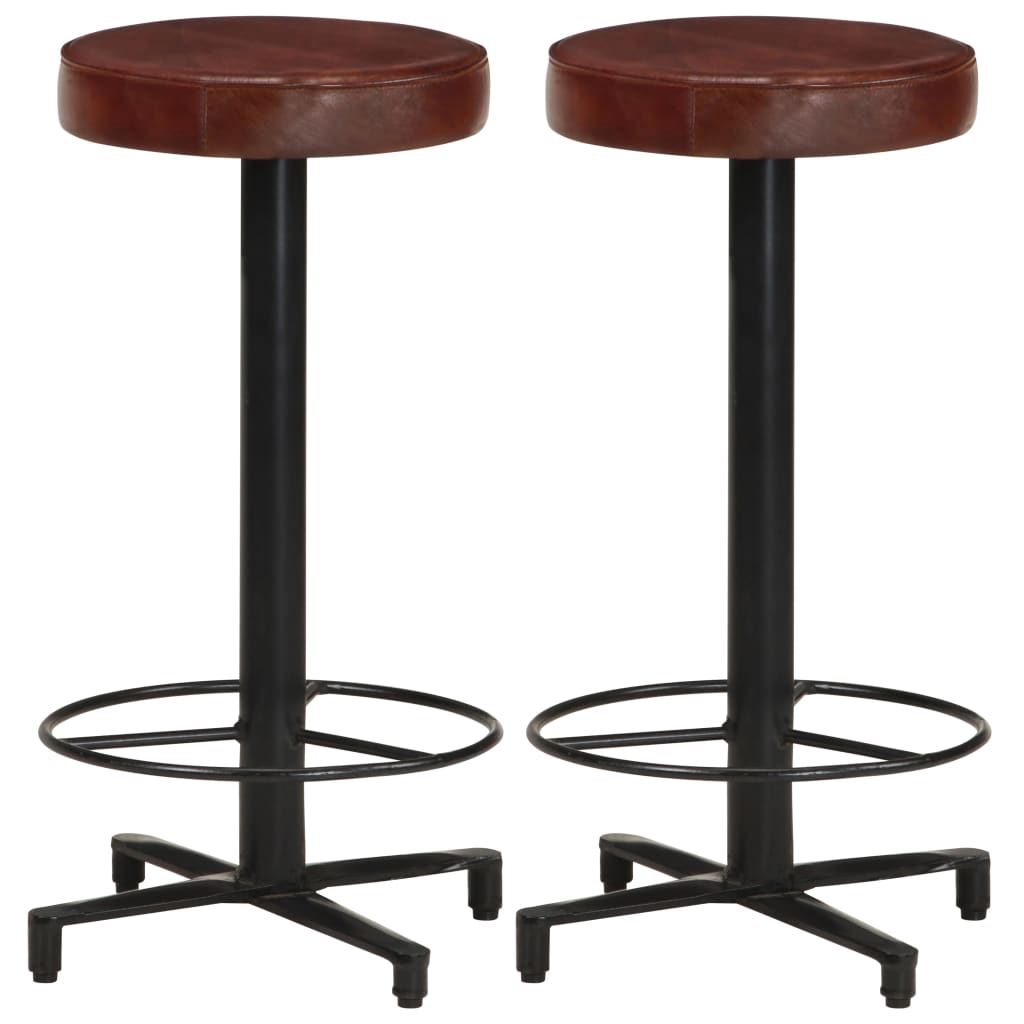 Echtleder Barhocker 2er Set, 66 cm