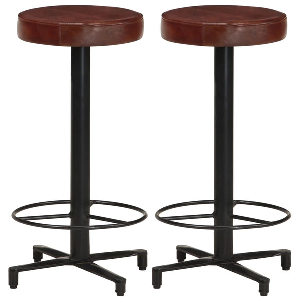 Echtleder Barhocker 2er Set, 66 cm
