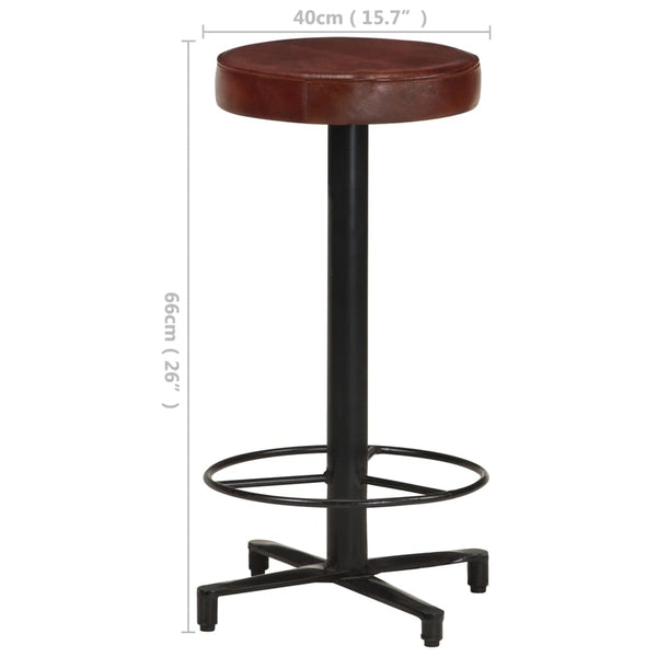 Echtleder Barhocker 2er Set, 66 cm