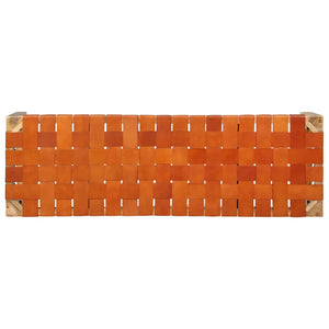Echtleder Bank Braun 110 cm Mango Massivholz