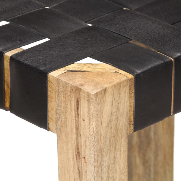 Echtleder Barhocker Schwarz 75 cm, 2er Set