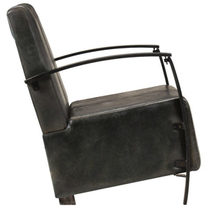 Graues 2-Sitzer Ledersofa