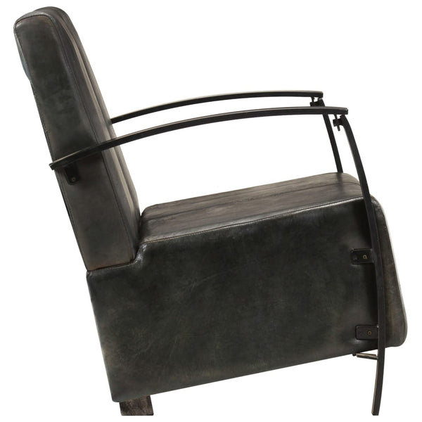Graues 2-Sitzer Ledersofa