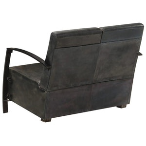 Graues 2-Sitzer Ledersofa