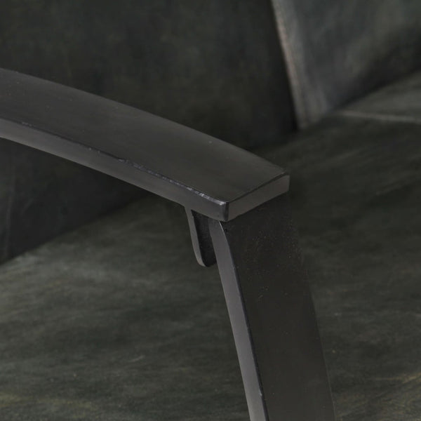Graues 2-Sitzer Ledersofa