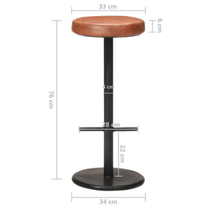 Echtleder Barhocker Braun 2er Set