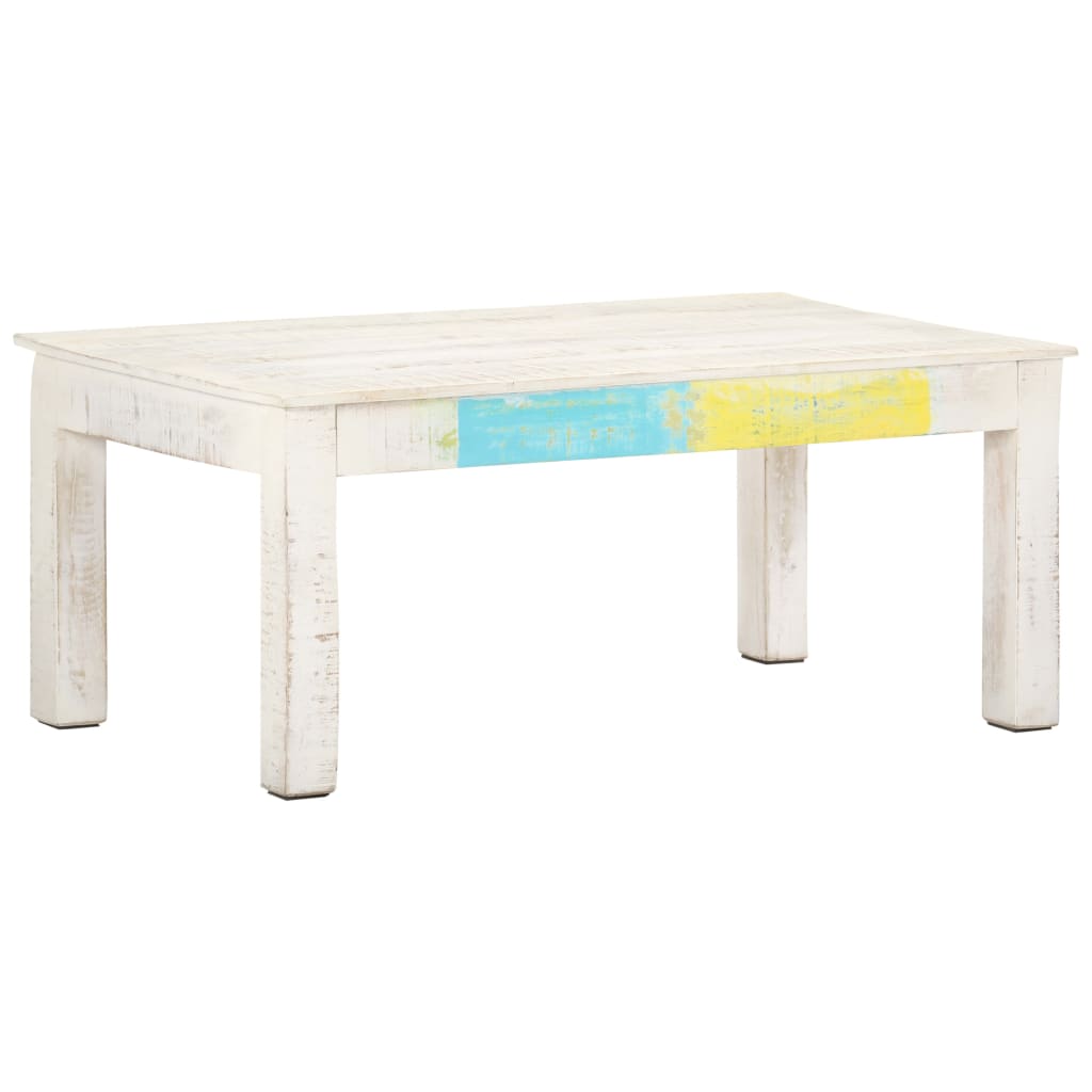 Weißer Couchtisch Mango Massivholz 110x60 cm