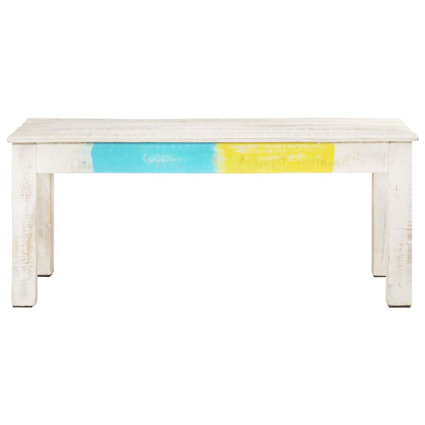 Weißer Couchtisch Mango Massivholz 110x60 cm