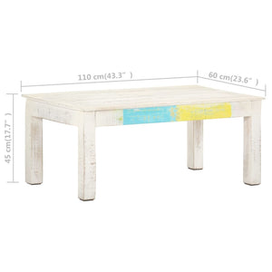Weißer Couchtisch Mango Massivholz 110x60 cm