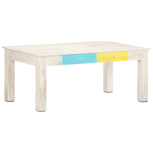 Weißer Couchtisch Mango Massivholz 110x60 cm