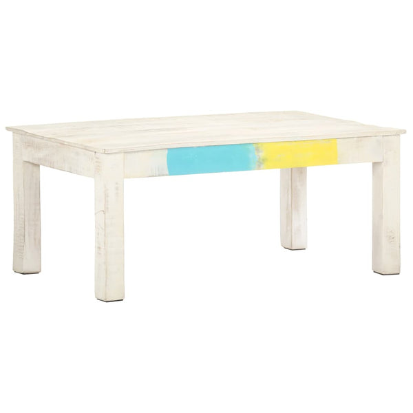 Weißer Couchtisch Mango Massivholz 110x60 cm