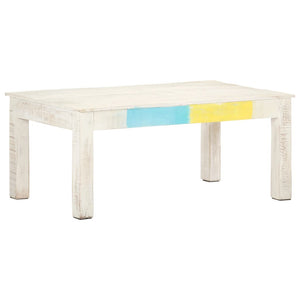 Weißer Couchtisch Mango Massivholz 110x60 cm