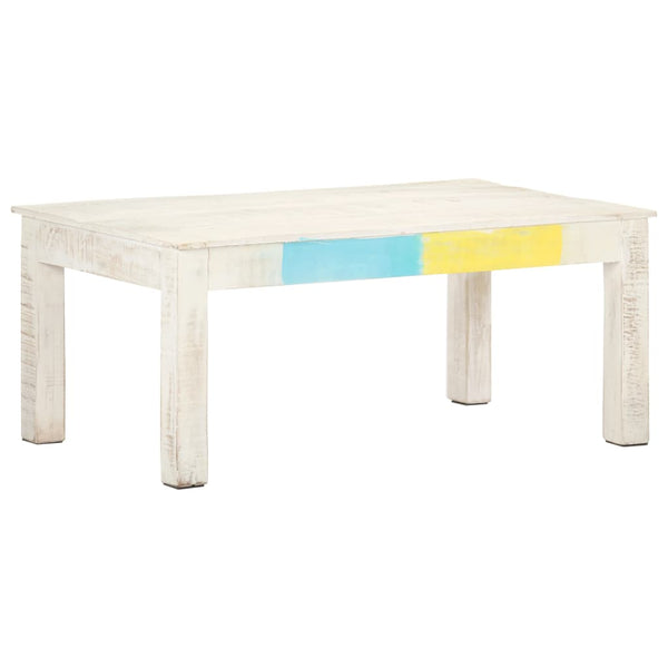 Weißer Couchtisch Mango Massivholz 110x60 cm