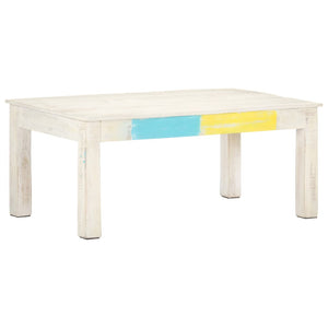 Weißer Couchtisch Mango Massivholz 110x60 cm