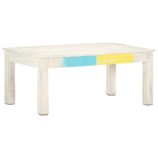 Weißer Couchtisch Mango Massivholz 110x60 cm