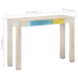 Weißer Konsolentisch aus Mangoholz, 115 cm