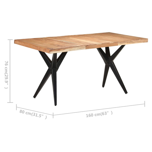 vidaXL Table de salle à manger 160x80x76 cm bois d'acacia massif