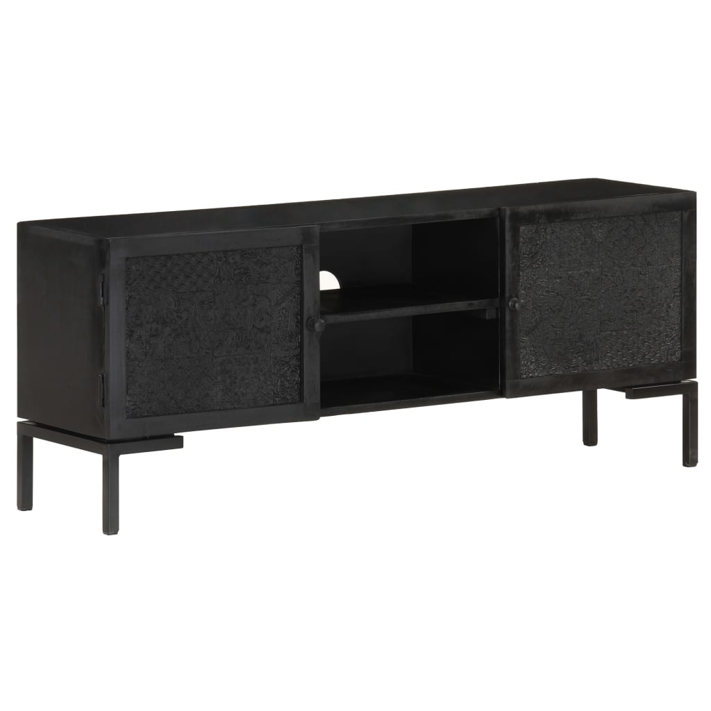 Schwarzer TV-Schrank Mango Massivholz 115 cm