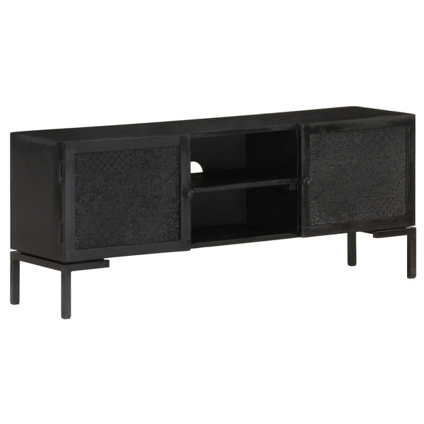 Schwarzer TV-Schrank Mango Massivholz 115 cm