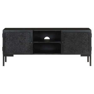 Schwarzer TV-Schrank Mango Massivholz 115 cm