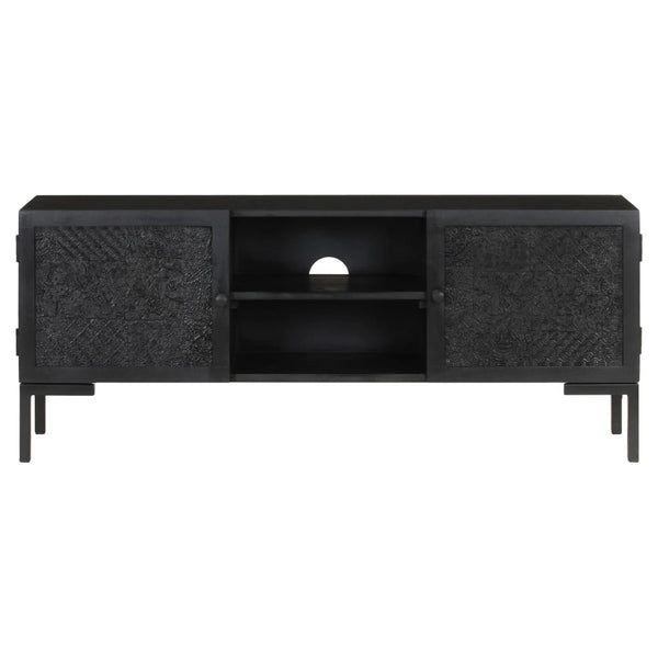 Schwarzer TV-Schrank Mango Massivholz 115 cm