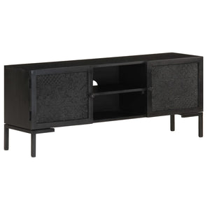 Schwarzer TV-Schrank Mango Massivholz 115 cm