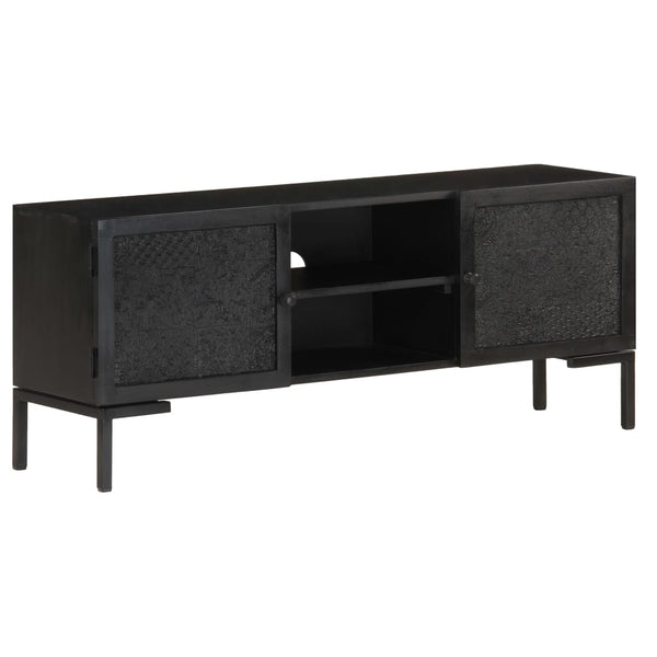 Schwarzer TV-Schrank Mango Massivholz 115 cm
