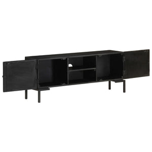 Schwarzer TV-Schrank Mango Massivholz 115 cm