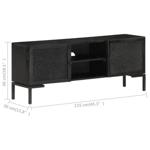 Schwarzer TV-Schrank Mango Massivholz 115 cm