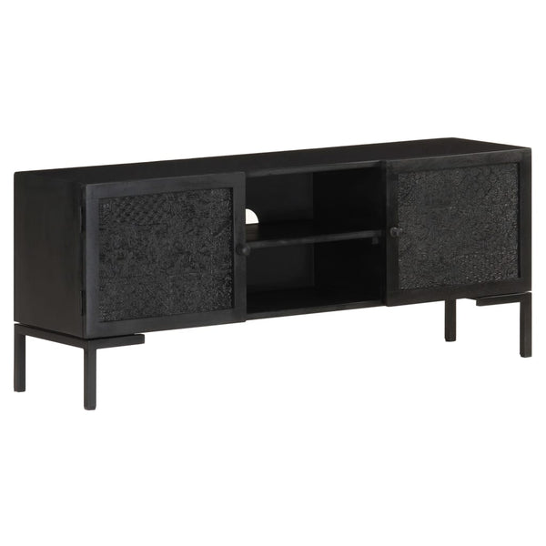 Schwarzer TV-Schrank Mango Massivholz 115 cm