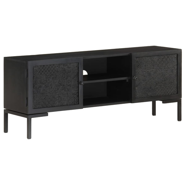 Schwarzer TV-Schrank Mango Massivholz 115 cm