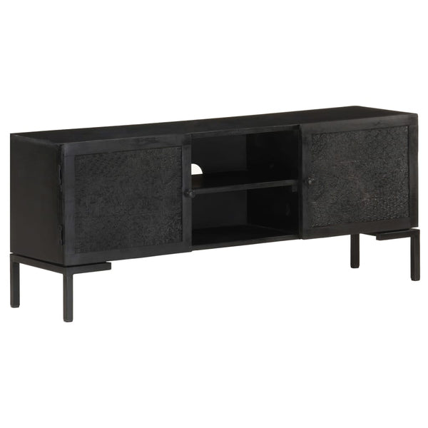Schwarzer TV-Schrank Mango Massivholz 115 cm