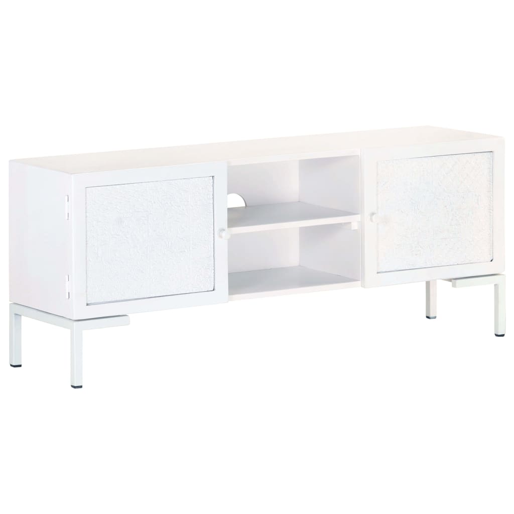 Weißer TV-Schrank Mango Massivholz 115 cm