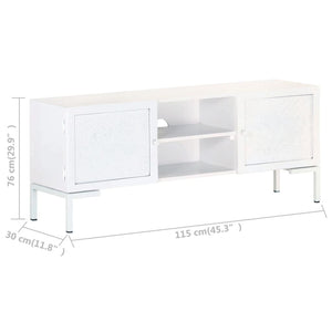 Weißer TV-Schrank Mango Massivholz 115 cm