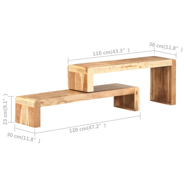 Massivholz TV-Schrank Akazie, 2-teilig