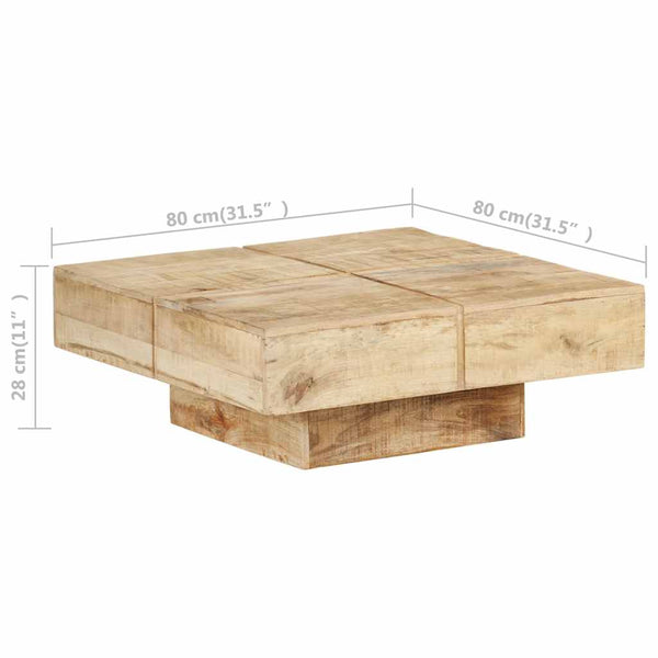 Couchtisch Mango Massivholz 80x80 cm