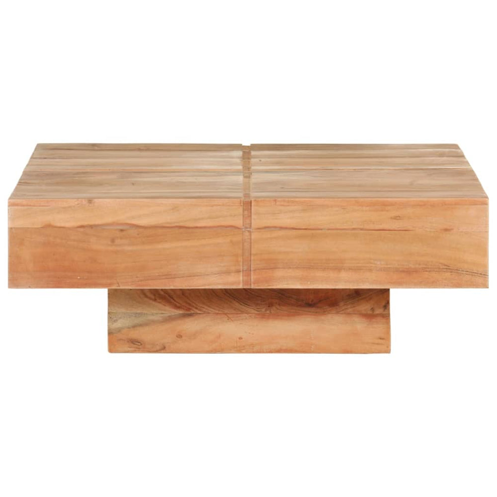 vidaXL Table basse 80x80x28 cm en bois d'acacia massif