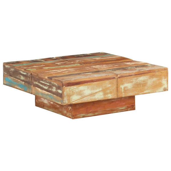 vidaXL Table basse 80x80x28 cm en bois de récupération massif