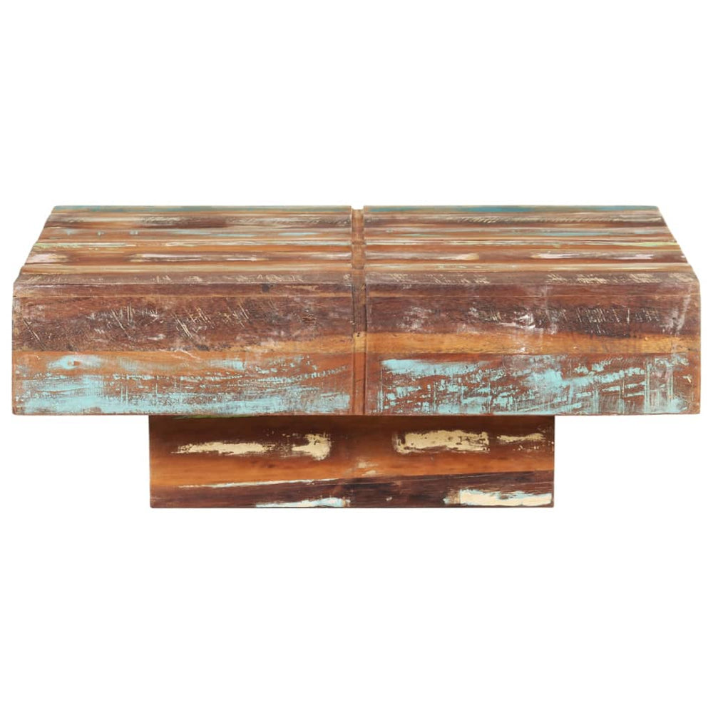 vidaXL Table basse 80x80x28 cm en bois de récupération massif