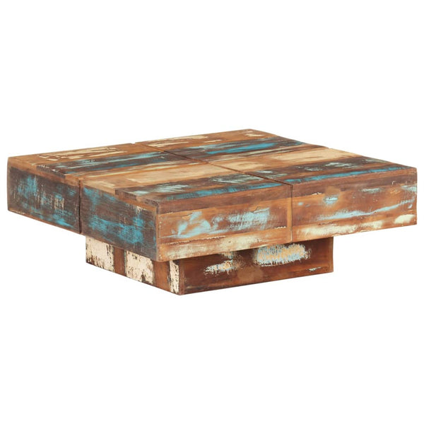 vidaXL Table basse 80x80x28 cm en bois de récupération massif