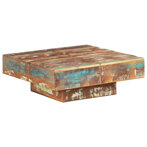 vidaXL Table basse 80x80x28 cm en bois de récupération massif