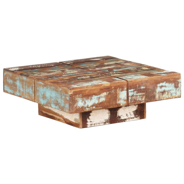 vidaXL Table basse 80x80x28 cm en bois de récupération massif