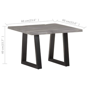 vidaXL Table basse avec bords d'arbre 60x60x40 cm Bois d'acacia massif